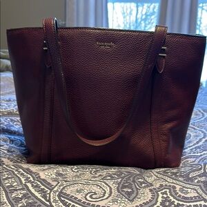 Kate Spade Eggplant Leather Tote Bag